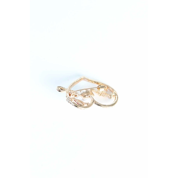 Zirkon Taşlı Metal Broş