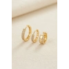 3 lü Set Gold Renk Halka Model Küpe