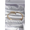 316L Çelik Gold Renk Çivi Model Zirkon Taş Detay Kadın Bileklik