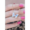 316L Çelik Gold Renk Kristal Kelebek Model Kadın Kolye