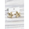 316L Çelik Gold Renk Lotus Çiçeği Model Kadın Küpe