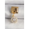 316L Çelik Gold Renk Sallantı Daire Zirkon Taşlı Nomination Charm