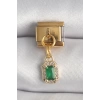 316L Çelik Gold Renk Sallantı Kare Yeşil Zirkon Taşlı Nomination Charm