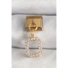 316L Çelik Gold Renk Sallantı Kare Zirkon Taşlı Nomination Charm