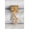 316L Çelik Gold Renk Sallantı Zirkon Taşlı Fatma Ana El Model Nomination Charm