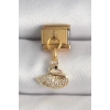 316L Çelik Gold Renk Sallantı Zirkon Taşlı Kuğu Model Nomination Charm