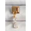 316L Çelik Gold Renk Sallantı Zirkon Taşlı Kurdele Model Nomination Charm