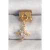 316L Çelik Gold Renk Sallantı Zirkon Taşlı Kutup Yıldız Model Nomination Charm
