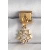 316L Çelik Gold Renk Sallantı Zirkon Taşlı Yıldız Model Nomination Charm