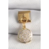 316L Çelik Gold Renk Sallantı Zirkon Taşlı Yonca Model Nomination Charm