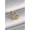 316L Çelik Gold Renk Zirkon Taşlı Ay Yıldız Tragus Piercing