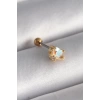 316L Çelik Gold Renk Zirkon Taşlı Kalp Tragus Piercing