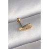 316L Çelik Gold Renk Zirkon Taşlı Kanat Tragus Piercing