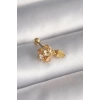 316L Çelik Gold Renk Zirkon Taşlı Sallantı Kalp Detay Tragus Piercing