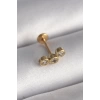 316L Çelik Gold Renk Zirkon Taşlı Tragus Piercing