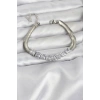 316L Çelik Gümüş Renk Kare Zirkon Taşlı Yılan Zincirli Kadın Bileklik