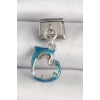 316L Çelik Gümüş Renk Mavi Yunus Model Nomination Charm