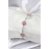 316L Çelik Gümüş Renk Pembe Baby Boy Yonca Kadın Bileklik