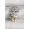 316L Çelik Gümüş Renk Sallantı Aslan Model Nomination Charm