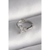 316L Çelik Gümüş Renk Zirkon Taşlı Kelebek Model Tragus Piercing