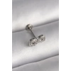 316L Çelik Gümüş Renk Zirkon Taşlı Sonsuzluk Model Tragus Piercing