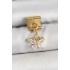 316L Çelik Sallantılı Zirkon Taşlı Kelebek Model Gold Renk Nomination Charm