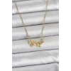 316L Çelik Zincir Gold Renk Çiçek ve Kelebek Model Kadın Kolye