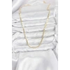 316L Çelik Zincir Gold Renk Ezme Zincir Model 65 cm Kadın Kolye