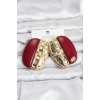 Bordo Renk Pirinç Vintage Kadın Küpe
