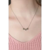 Çelik Gümüş Renk Minimal 3lü Kalp Kolye