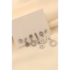 Çelik Taşlı Yaşam Ağacı Küpe Seti