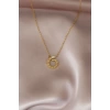 Çelik Yılan Tasarımlı Gold Renk Kadın Kolye
