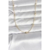CM 14K Gold Renk Damla Topçuk Model Zincirli 60 cm Kadın Kolye