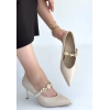 Conne Bej Cilt Stiletto Ayakkabı
