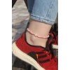 Deniz Yıldızı Tasarımlı Pembe Boncuklu Halhal