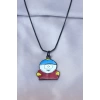 Eric Cartman Tasarımlı Siyah Zincirli Erkek Kolye