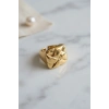 Geometrik Origami Tasarımlı Ayarlanabilir Gold Renk Yüzük