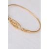 Gold Çelik Akrepli Erkek Kelepçe Bileklik