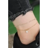 Gold Renk Damla ve Sıra Zirkon Taşlı Halhal