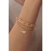 Gold Renk Kuş Figür Kadın Kombin Bileklik