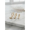 Gold Renk Kutup Yıldız Model 3 lü Küpe Seti