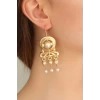 Gold Renk Otantik İnicili Bayan Küpe
