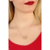 Gold Renk Taşlı Bayan Kolye