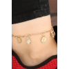 Gold Renk Zincirli Deniz Kabuğu ve Madalyon Aksesuarlı Hal Hal
