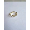 Gold Renk Zirkon Taşlı Ayarlanabilir Zikzak Yüzük