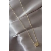Gold Renk Zirkon Taşlı Küp Model Y Harfli Kolye