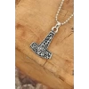 Gümüş Renk Metal Aksesuarlı Top Zincirli Erkek Kolye