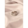 Gümüş Renk Metal Zirkon Taşlı Ayarlanabilir Kadın Yüzük