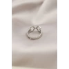 Gümüş Renkli Metal Zirkon Taşlı Kadın Yüzük