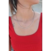 İnce Burgu Zincir Gümüş Renk Çelik Kadın Kolye